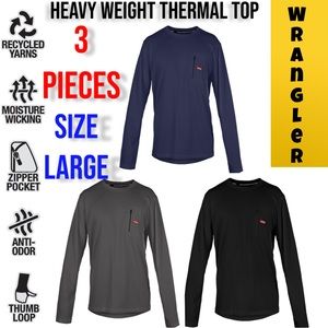 Men’s Wrangler Thermal top set 3 pieces blue,black gray size large